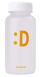 WEMUG Emoji-Flasche, 550 ml, Langlebig, BPA-frei, Tritan-Kunststoff, Wasserflasche + Brauflasche, 2…