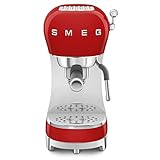 SMEG, Espresso-Kaffeemaschine ECF02RDEU, Cappuccino-Dampfunktion, Thermoblock, großes Tassengehäuse…
