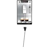 Melitta Caffeo Solo & Milk E953-102, Schlanker Kaffeevollautomat mit Milchschaumdüse, Silber + Milchlanze…