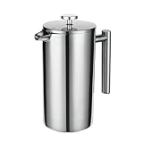 Voarge French Press aus Edelstahl, French Press Edelstahl Kaffeepresse, Kaffeepresse 350 ml, Robuste…