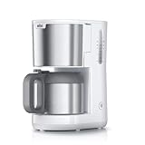 Braun PurShine KF1505 WH Filterkaffeemaschine, 1,2L Edelstahl-Thermokanne für bis zu 9 Tassen, OptiBrew-System,…
