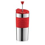 Bodum TRAVEL PRESS Kaffeebereiter (French Press System, Doppelwandig, 0,35 liters) rot