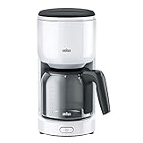 Braun Household PurEase Kaffeemaschine KF 3120 WH – Filterkaffeemaschine mit Glaskanne für 10 Tassen…