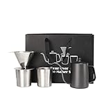 SuperCook Pour Over Kaffeebereiter-Set, Hand-Tropf-Kaffeeset, alles in einem inklusive Schwanenhals-Wasserkocher,…