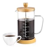 wedrink French Press 1 liter Kaffeemaschine, Double Filters Bamboo French Press, Rutschfeste Silikonsohle…