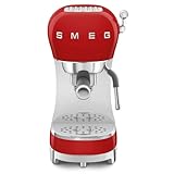 SMEG, Espresso-Kaffeemaschine ECF02RDEU, Cappuccino-Dampfunktion, Thermoblock, großes Tassengehäuse…
