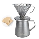 Erkundpresso. - Vintage Silber Serie -Permanenter Pour Over Kaffeebereiter Set für Filterkaffee, 600ml…