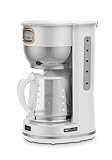 MUSE Kaffeeautomat MS-220 W | mit Glaskanne, analoge Anzeige für Warmhaltung, 10 Tassen Fassungsvermögen,…