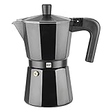Magefesa 01PACFKEB06 - KENIA NOIR Kaffeemaschine aus Emailaluminium, 6 Tassen
