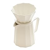 WENSHUO Pour Over Kaffeemaschine, mehrseitiges Blütenblatt-Design, mattes Crème, 272 ml
