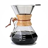 Lalord Pour Over Kaffeebereiter, 800 ml Borosilikat Glaskanne, Doppel Lagen Edelstahlfilter und moderner…