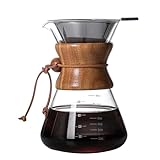 CAFEGENS Pour Over Kaffeemaschine, 800 ml Kaffee-Tropfer mit Edelstahl-Kaffeefilter, Glas-Kaffeekanne…
