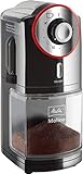 Melitta Molino Kaffeemühle, 1019-01, Elektrische Kaffeemühle, flache Mahlscheibe, Schwarz/Rot, CD -…