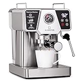 Klarstein 1,8 L Siebträgermaschine für 2 Tasse Kaffee, Mini Espressomaschine mit Milchschäumer, 19 Bar…
