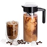Kalten Brew Kaffeemaschine luftdicht Iced Kaffeemaschine und Tee-Ei Glas Karaffe mit abnehmbare edelstahl-Filter…