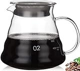 Kaffeebereiter aus Glas für Tropfkaffeemaschine, Standard-Glas-Kaffeekaraffe, Kaffeekanne mit Deckel,…