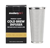 MODERNJOE'S Premium Infuser Cold Coffee Maker for 1 Quart Wide Mouth Mason Jars.Cold Brew Filter for…