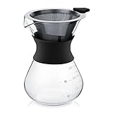 Kaffeemaschine, Tropfmaschine mit Echtholzhülse, manuell, Kaffeefilter, 400 ml, für Over Glaskaraffe…