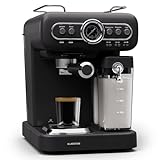 Klarstein Espresso Siebträgermaschine mit Milchaufschäumer, 1,2L Mini-Espressomaschine mit Siebträger,…
