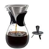GEFU Kaffeebereiter mit Filter Butio - Pour over Kaffeebrüher, Hitzebeständige Kaffeekanne aus Glas,…