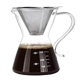Outlery Transparentes Glas-Kaffeemaschinen-Set – Instant-Kaffeekannen-Brauer – Präziser Schwanenhals-Auslauf…