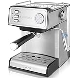 HEINRICHS Espressomaschine, Barista Siebträgermaschine mit 850W, 20 Bar Druck, Kaffeemaschine mit Milchaufschäumer,…