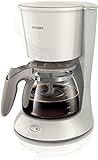 Philips HD7461/00 New Daily Kaffeemaschine Aroma-Swirl mit Abschaltautomatik, Glaskanne, weiß/beige