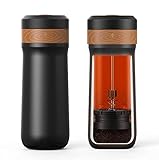 Encoola Tragbare French Press Reise-Kaffeemaschine, 400 g, Mini-French-Presse-Tasse, isolierter Filter,…