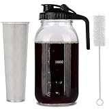 Ucraft Kitchen Cold Brew Kaffeemaschine - 1,9 Liter, Glas Mason Jar Eiskaffeemaschine, robuster Edelstahlfilter,…