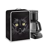Kathyboom Schwarze Katzen-Kaffeemaschinen-Abdeckungen, staubabweisend, faltbar, mit Griff oben, für…