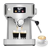 Homtone Touchscreen Espressomaschine Siebträgermaschine 20 Bar, Edelstahl Halbautomatische Kaffeemaschine…