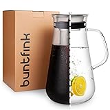 buntfink MultiPitcher 3-in-1 Kaffeebereiter für Cold Brew Coffee | Glaskaraffe 1,5 L | Wasserkaraffe…