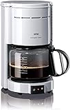 Braun Household Kaffeemaschine KF 47 WH - Filterkaffeemaschine mit Glaskanne für klassischen Filterkaffee,…
