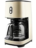 KHG Retro Filter-Kaffeemaschine KA-185 CE in creme aus Edelstahl/Kunststoff, Kapazität für 12 Tassen,…