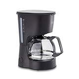 KHG Kaffeeautomat KA-127 (S) aus Kunststoff in schwarz, Kapazität für 5 Tassen, mit Glaskanne 600 ml,…