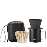 Vandroop Tragbares Pour Over Kaffeebereiter Set, faltbarer Silikon Kaffeefilter mit Kaffeebecher 480ml,…