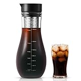 1,5L Kaffeebereiter für Cold Brew, Kaltbrüh-Kaffeemaschine mit luftdichtem Deckel Eiskaffee-Glaskrugbrauer…