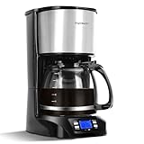 Aigostar Benno - Digitale Kaffeemaschine, Kaffeebrüher mit programmierbarer Timer, bis 12 Tassen, 1,5L,…