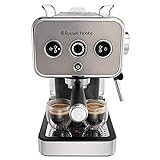 Russell Hobbs Espressomaschine [Siebträgermaschine] Distinction Edelstahl Titanium (15 Bar, Einsatz…