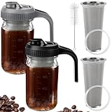 Honeydak Cold Brew Kaffeemaschine, Krug, 907 ml, dickes Glas, breite Öffnung, Einmachglas mit Ausgießer,…