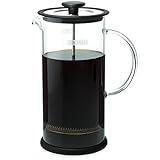 FORLIFE Kaffee-/Tee-Presse aus Glas im Café-Stil, 900 ml, Schwarz