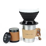 Gosemai Pour Over Kaffeebereiter Set für Reisen/Camping/Wandern, zusammenklappbar, Silikon Kaffee Tropfer…