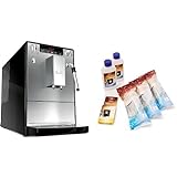 Melitta E 953-102 Kaffeevollautomat Caffeo Solo & Milk mit Milchschaumdüse, silber + Melitta 6er Pflegeset