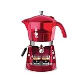 Bialetti Mokona, Espresso-Kaffeemaschine, Offenes System (für Boden, Kapseln und Pods), 1050 W, Rot