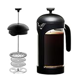 Ovente French Press FPB34B Kaffee-/Tee- und Expresso-Maschine, hitzebeständig, Borosilikatglas, tragbar,…