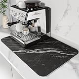 Coffee Mat Coffee Bar Mat Hide Stain Absorbent Drying Mat with Waterproof Rubber Backing Fit Under Coffee…