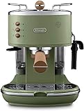 De'Longhi Icona Vintage Espresso Siebträgermaschine KBOV2001.GR - mit professioneller Milchaufschäumdüse,…