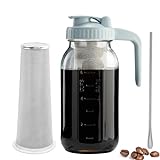 Miradexic Cold Brew Kaffeemaschine mit V-förmigem Deckel, 1,8 l Kaltbrühkrug mit Edelstahlfilter, BPA-frei,…