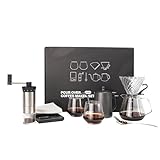SuperCook Hand Drip Pour Over Coffee Set, All in One Includes Gooseneck Kettle, Glass Driper, Paper…
