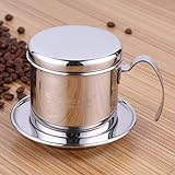 Kaffeemaschine, Edelstahl Vietnamesisch Kaffeemaschine Topf Kaffee Drip Filter, 1 Tasse Kaffee Drip…
